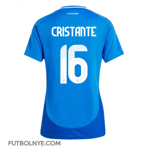 Camiseta Italia Bryan Cristante #16 Primera Equipación para mujer Eurocopa 2024 manga corta